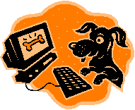 dog using computer